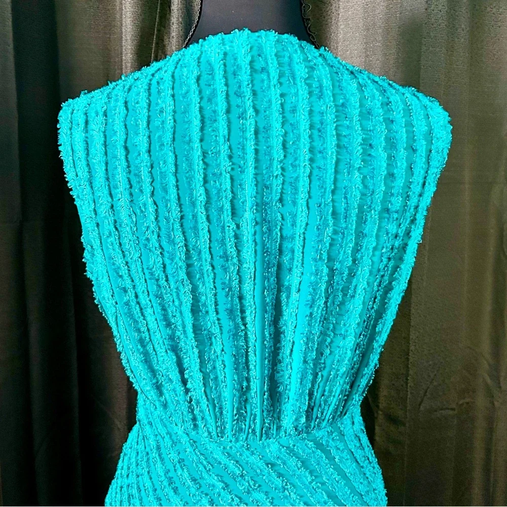 Nanette Lepore Teal Sleeveless Midi Dress, Size 4 - Picture 8 of 9